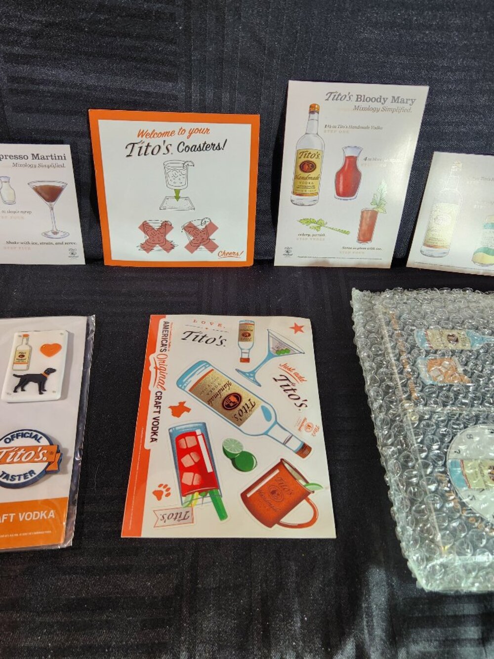 Tito’s Vodka Bar Gift Set Coasters Recipes Stickers Magnet Tray Lot